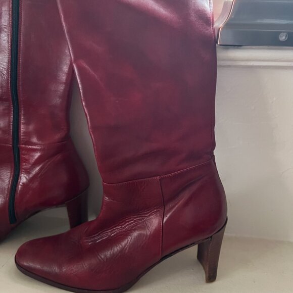 Banana Republic • real leather Tall Boots • Red • Size 6 - Picture 9 of 9